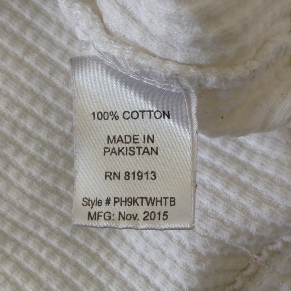 pd&c WHITE WAFFLE LONG SLEEVE HOODIE L - Picture 6 of 8